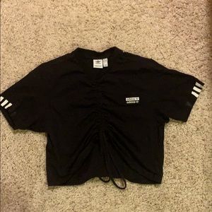 Tie front cropped exercise t-shirt